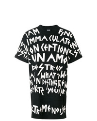 T-shirt à col rond imprimé noir et blanc Ktz