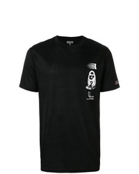 T-shirt à col rond imprimé noir et blanc Lanvin