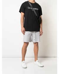 T-shirt à col rond imprimé noir et blanc Amiri