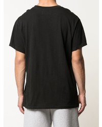 T-shirt à col rond imprimé noir et blanc Amiri