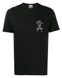 T-shirt à col rond imprimé noir et blanc Les Hommes Urban