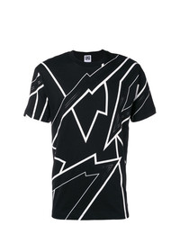 T-shirt à col rond imprimé noir et blanc Les Hommes Urban