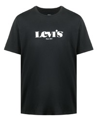 T-shirt à col rond imprimé noir et blanc Levi's