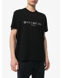 T-shirt à col rond imprimé noir et blanc Givenchy