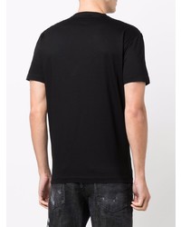 T-shirt à col rond imprimé noir et blanc DSQUARED2