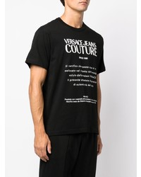 T-shirt à col rond imprimé noir et blanc VERSACE JEANS COUTURE