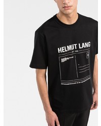 T-shirt à col rond imprimé noir et blanc Helmut Lang