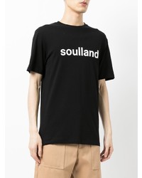 T-shirt à col rond imprimé noir et blanc Soulland