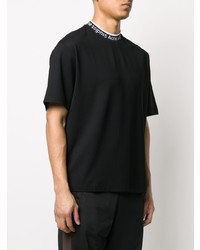 T-shirt à col rond imprimé noir et blanc Acne Studios