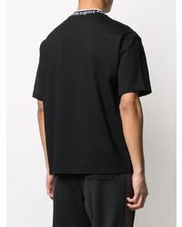 T-shirt à col rond imprimé noir et blanc Acne Studios