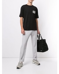 T-shirt à col rond imprimé noir et blanc Emporio Armani