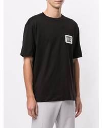 T-shirt à col rond imprimé noir et blanc Emporio Armani