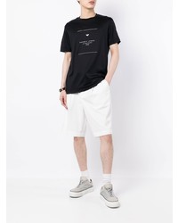 T-shirt à col rond imprimé noir et blanc Emporio Armani