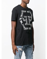 T-shirt à col rond imprimé noir et blanc Philipp Plein