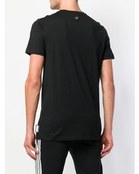 T-shirt à col rond imprimé noir et blanc Philipp Plein