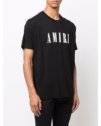 T-shirt à col rond imprimé noir et blanc Amiri