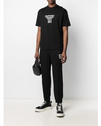 T-shirt à col rond imprimé noir et blanc Emporio Armani