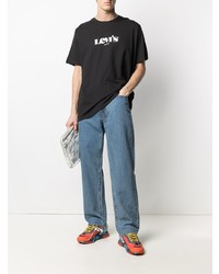 T-shirt à col rond imprimé noir et blanc Levi's