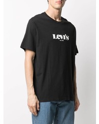 T-shirt à col rond imprimé noir et blanc Levi's