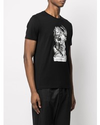 T-shirt à col rond imprimé noir et blanc Emporio Armani