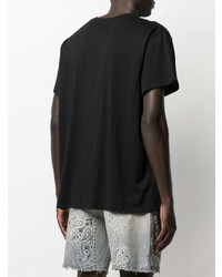 T-shirt à col rond imprimé noir et blanc Amiri