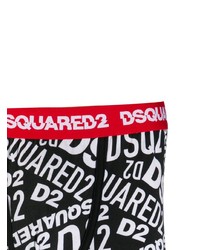 T-shirt à col rond imprimé noir et blanc DSQUARED2