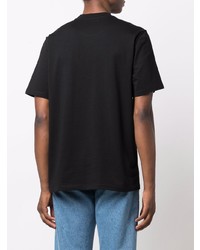 T-shirt à col rond imprimé noir et blanc MSGM