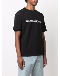 T-shirt à col rond imprimé noir et blanc PACCBET