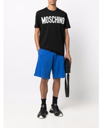 T-shirt à col rond imprimé noir et blanc Moschino