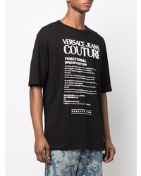 T-shirt à col rond imprimé noir et blanc VERSACE JEANS COUTURE