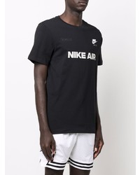 T-shirt à col rond imprimé noir et blanc Nike