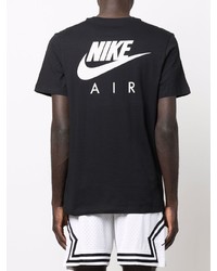 T-shirt à col rond imprimé noir et blanc Nike