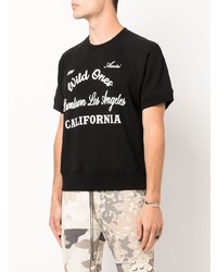 T-shirt à col rond imprimé noir et blanc Amiri