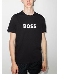 T-shirt à col rond imprimé noir et blanc BOSS