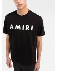 T-shirt à col rond imprimé noir et blanc Amiri