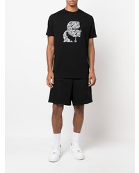 T-shirt à col rond imprimé noir et blanc Karl Lagerfeld