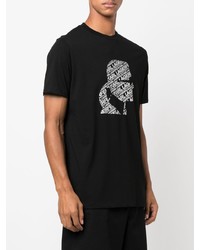 T-shirt à col rond imprimé noir et blanc Karl Lagerfeld