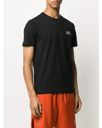 T-shirt à col rond imprimé noir et blanc Ea7 Emporio Armani