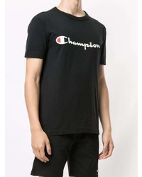 T-shirt à col rond imprimé noir et blanc Champion