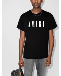 T-shirt à col rond imprimé noir et blanc Amiri