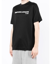 T-shirt à col rond imprimé noir et blanc Emporio Armani