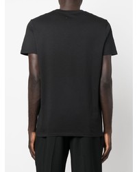 T-shirt à col rond imprimé noir et blanc Balmain