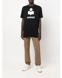 T-shirt à col rond imprimé noir et blanc Isabel Marant