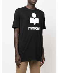 T-shirt à col rond imprimé noir et blanc Isabel Marant