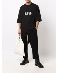 T-shirt à col rond imprimé noir et blanc Rick Owens DRKSHDW