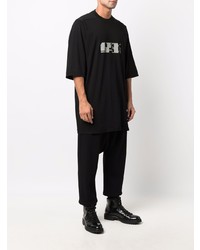 T-shirt à col rond imprimé noir et blanc Rick Owens DRKSHDW