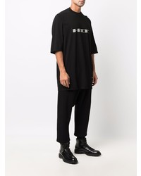 T-shirt à col rond imprimé noir et blanc Rick Owens DRKSHDW