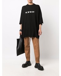 T-shirt à col rond imprimé noir et blanc Rick Owens DRKSHDW