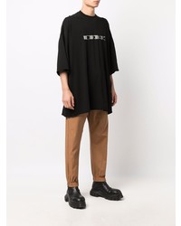 T-shirt à col rond imprimé noir et blanc Rick Owens DRKSHDW