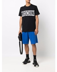 T-shirt à col rond imprimé noir et blanc Moschino